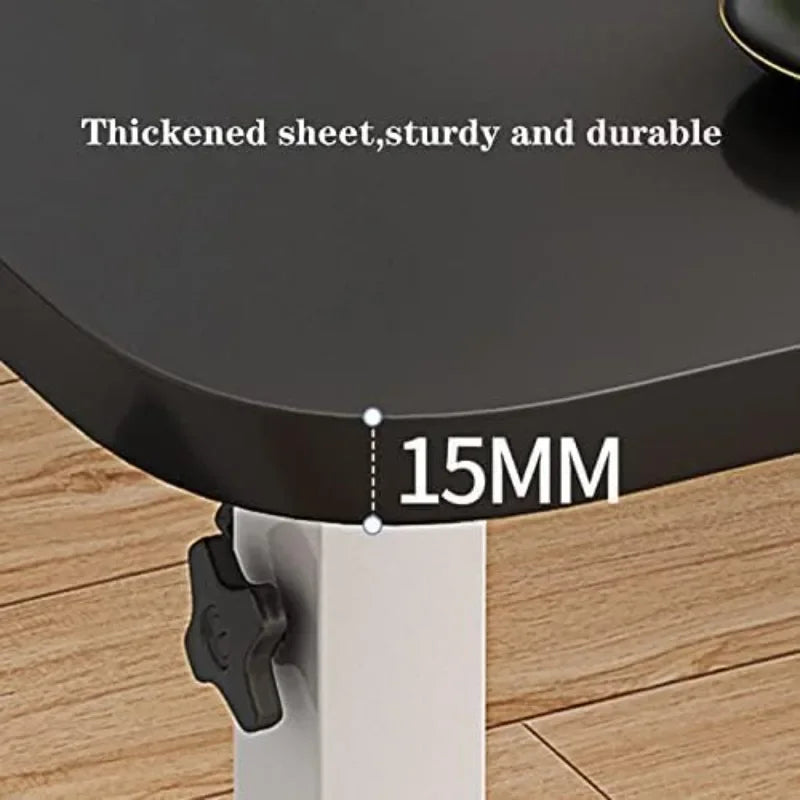 Portable Bedside Laptop Desk with Drawers — 360° Rotating Board, Adjustable Height & Lockable Wheels