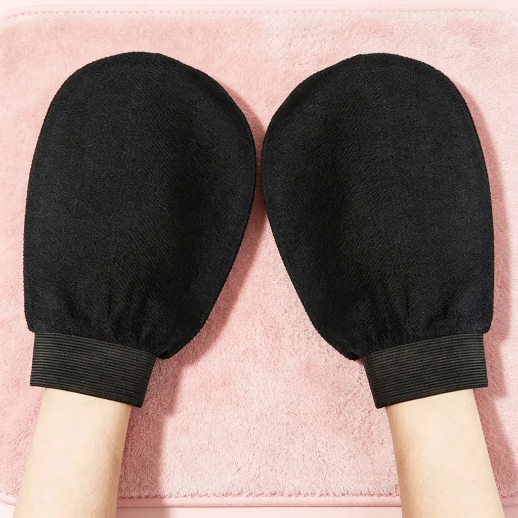 Gentle Skin Exfoliating Glove – Double-Sided Hammam Bath Peeling Glove & Soft Exfoliator Mitt