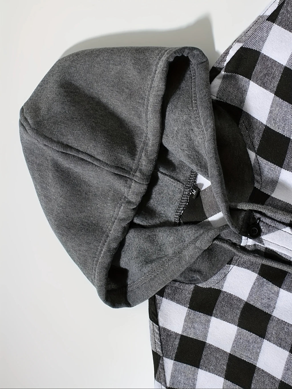 Men's Plaid Hooded Long Sleeve Shirt — Casual Flannel-Style Shirt Jacket