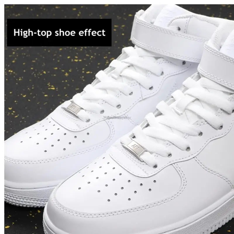 AF1 Shoelaces Combination Set — White Flat Laces & Shoe Decoration for Air Force One Sneakers