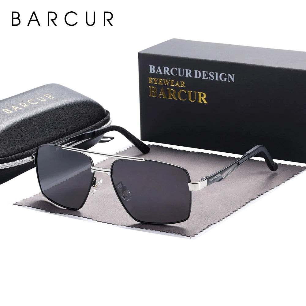 BARCUR Pilot Style Metal Frame Sunglasses | HD Polarized Mirror UV400 for Men & Women