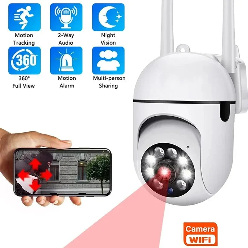 3MP WiFi Indoor Security Camera – 360° Auto Tracking, Color Night Vision, 2-Way Audio, Motion Detection