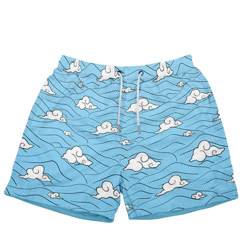 Anime Print Quick-Dry Sport Shorts — Graphic Athletic Shorts