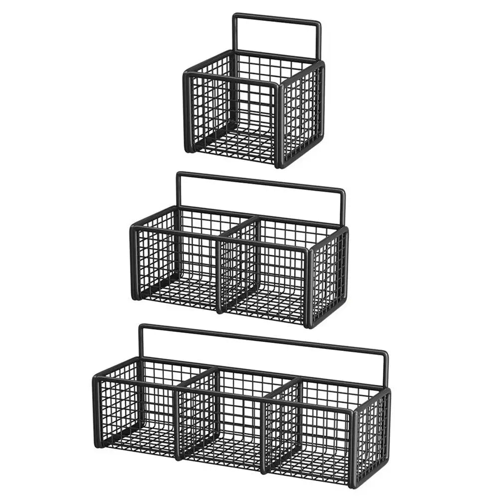 Wall-Mounted Metal Kitchen Shelf — Multi-Function Bath & Shampoo Organizer