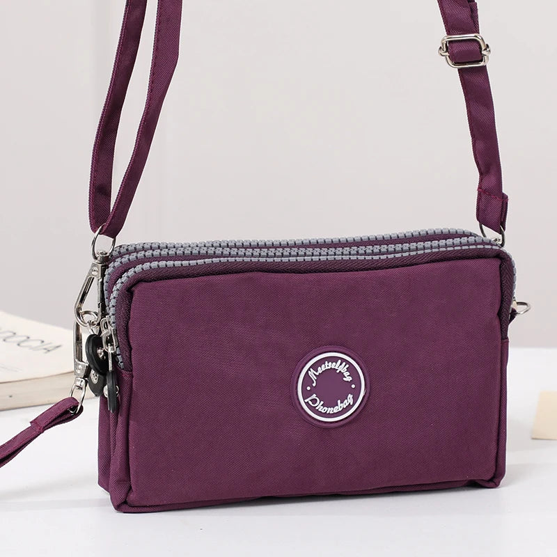 Large Capacity Crossbody Bag with Triple Zipper Pockets – Women's Shoulder Bag