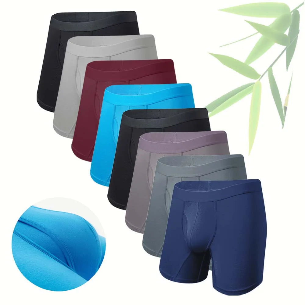Men's Bamboo-Blend Long Boxer Briefs, 8-Pack