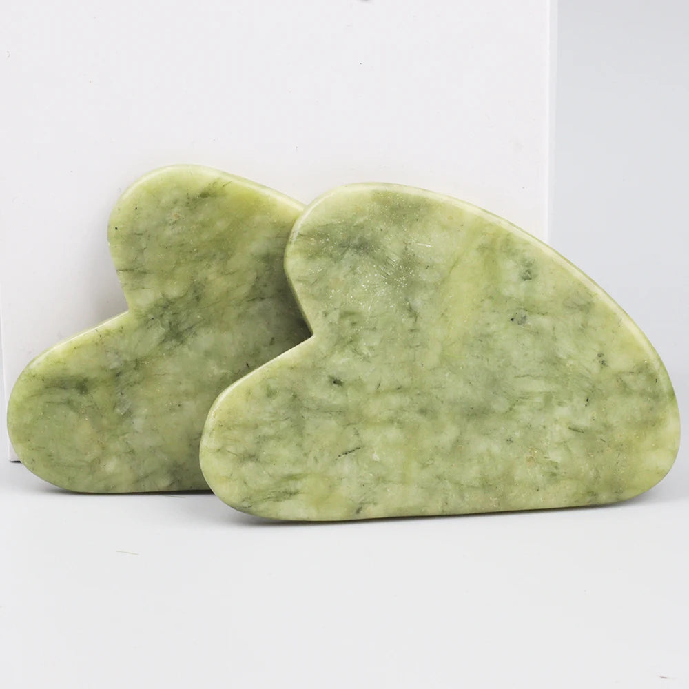 Natural Jade Heart-Shape Gua Sha Facial Massager