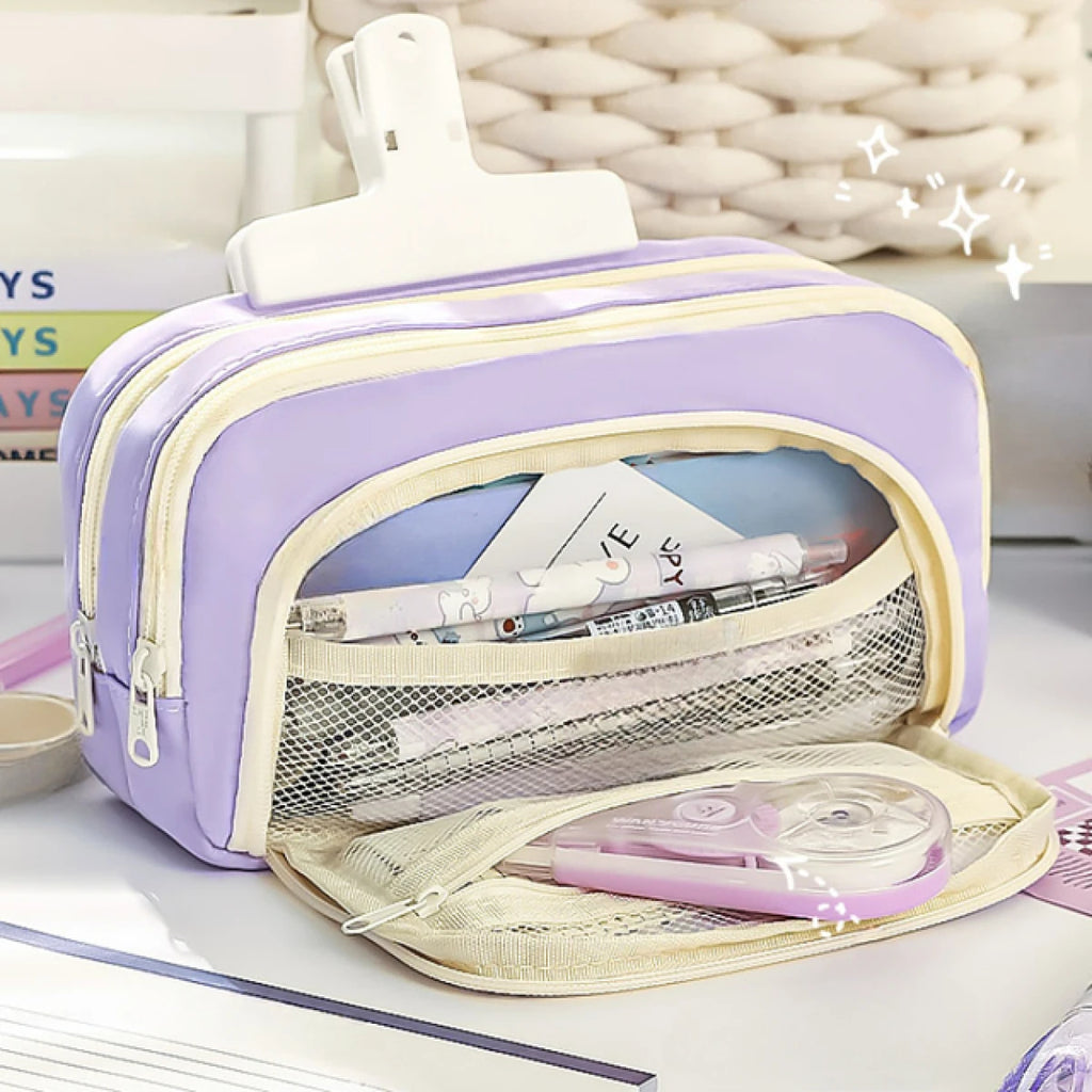 Large Capacity Pencil Case – Handheld Pen Bag & Cosmetic Pouch for School, Office & Travel