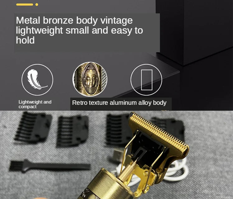 OHS T9 Hair Clipper – Titanium Blade, 0mm Barber Shaver, Beard & Body Trimmer