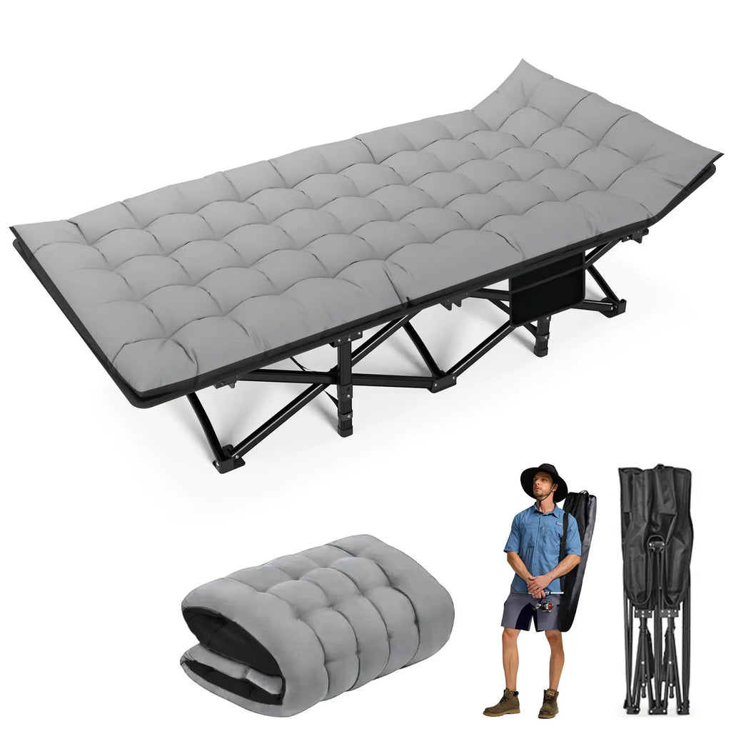Folding Camping Cot – Heavy Duty 200KG Capacity, Portable Outdoor Bed for Adults, Beach, RV & Home
