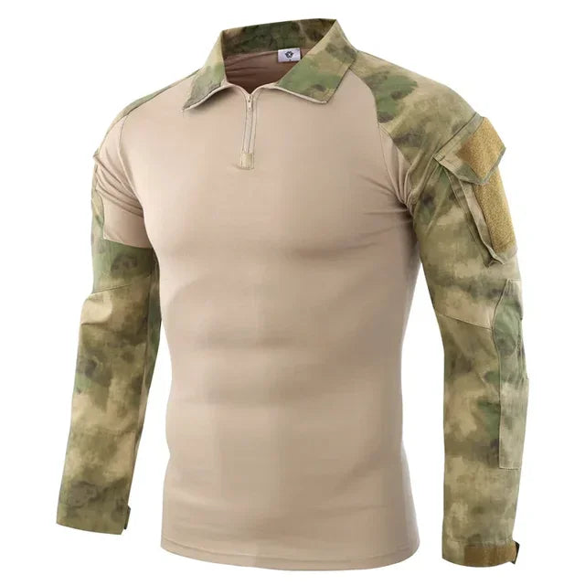 Men's Military Camouflage Long Sleeve Hiking Shirt — Tactical Outdoor Shirt