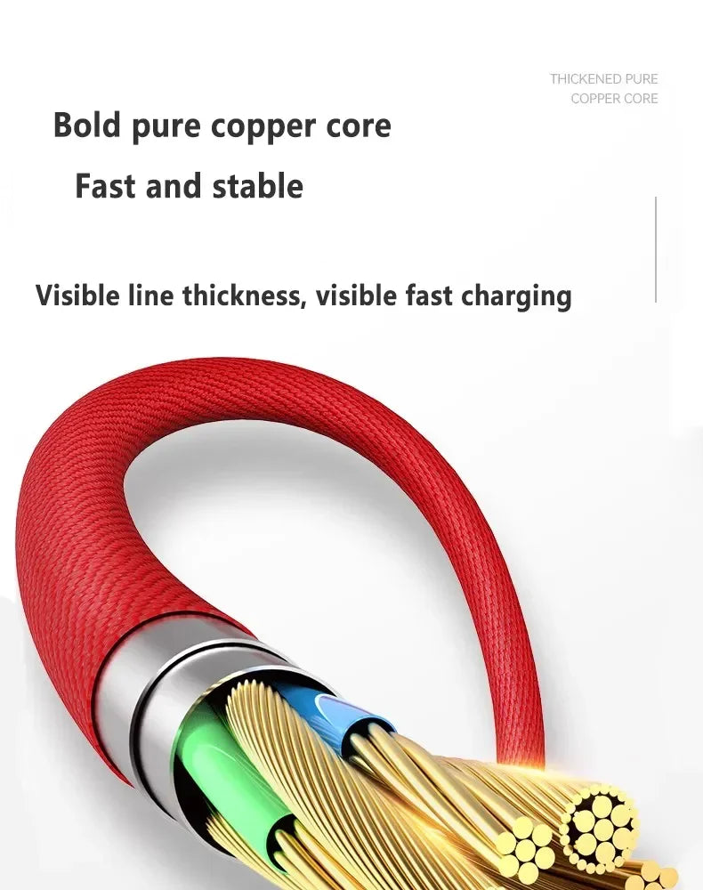 90-Degree Right Angle Lightning Fast Charge Cable – 3A Braided Cord for iPhone, 0.3m to 3m, 3 Colors