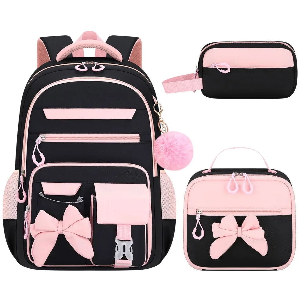 Bow-Knot School Backpack – Bag & Matching Set Options