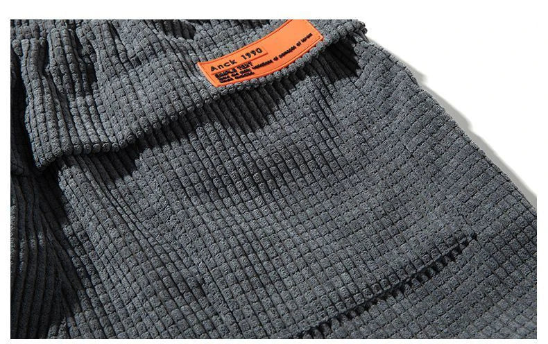 Men's Corduroy Harem Jogger Pants — Warm Thermal Sweatpants for Autumn & Winter
