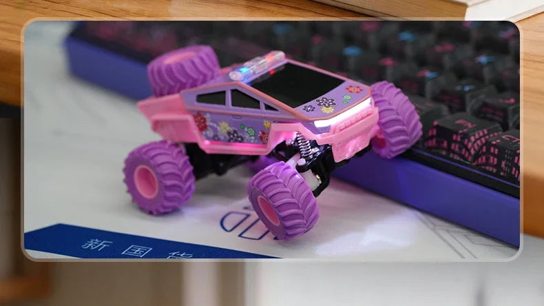 hot model 1:64 mini alloy remote control truck 2.4G four-wheel drive big foot off-road vehicle simulation model children toy car