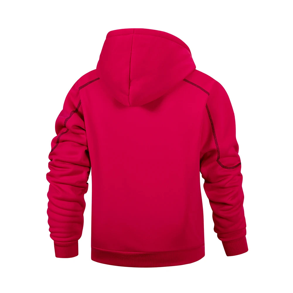 Men's Solid Color Zip Hoodie Jacket — Classic Everyday Zip-Up