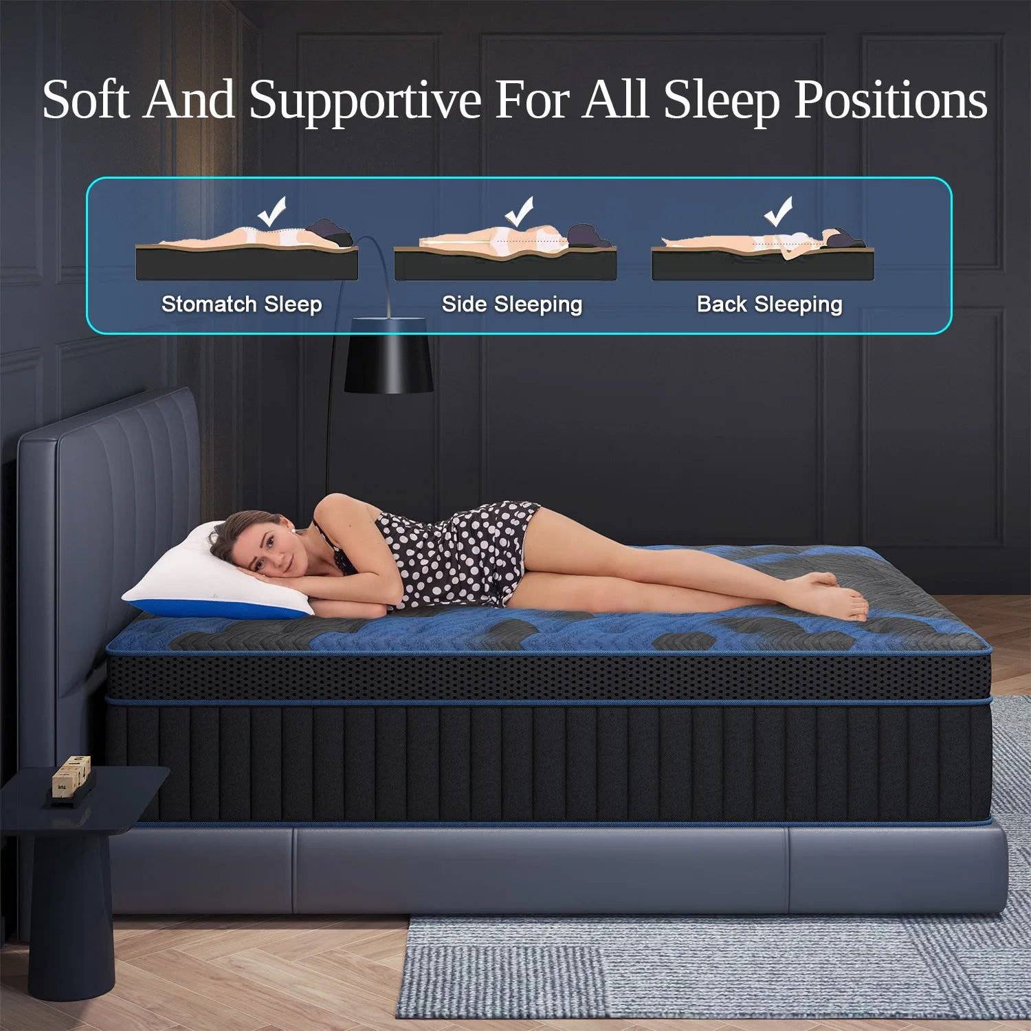 12/14 Inch Hybrid Mattress — Euro Top, Medium Firm, Memory Foam & Pocket Spring for Back & Lumbar Support (Twin to King)