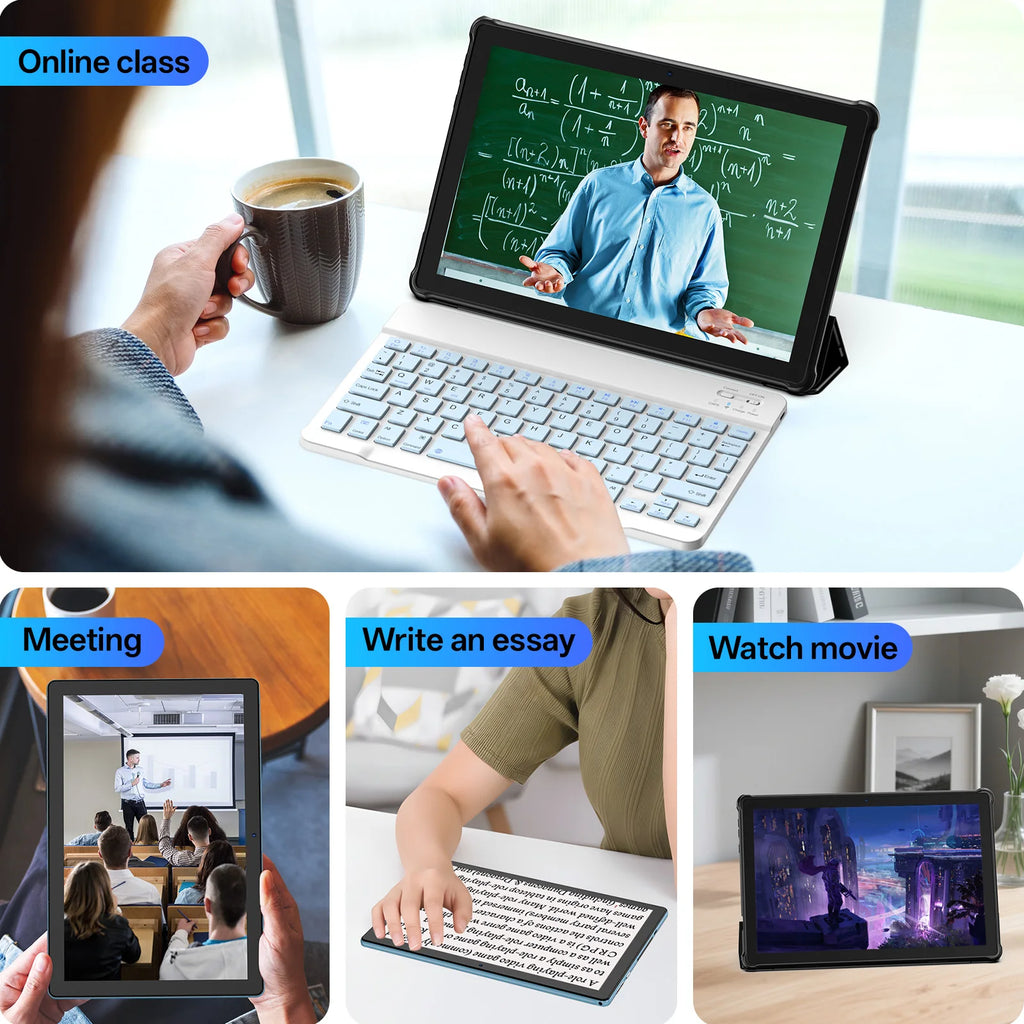 BAKEN 10" Android 16 Tablet – 12GB RAM, 64GB, Wi-Fi, Dual Camera, Case & Keyboard Options