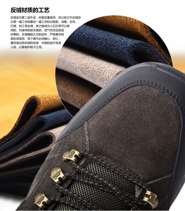 Men's Suede Shearling-Lined Winter Ankle Boots