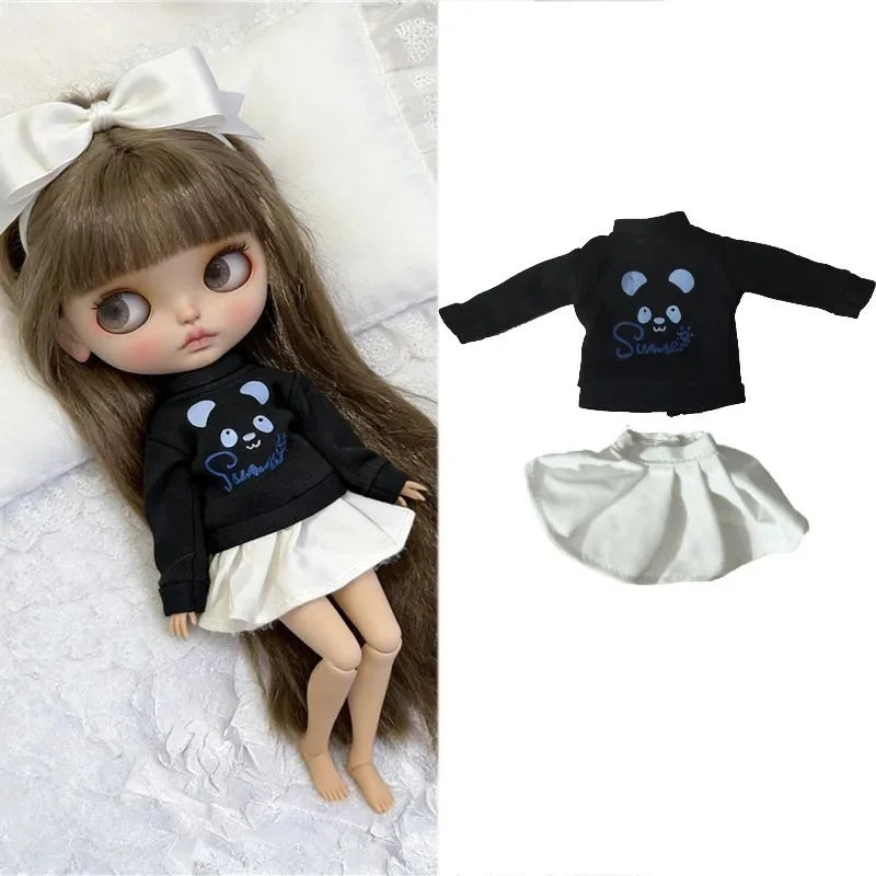 Blythe Doll Outfit Clothing Set – Princess Lace Maid Skirt & Vintage Dress Accessories for OB24 OB22 1/6