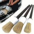 3-Piece Car Detail Brush Set – Boar Hair Bristle Brushes for Interior & Exterior Auto Cleaning