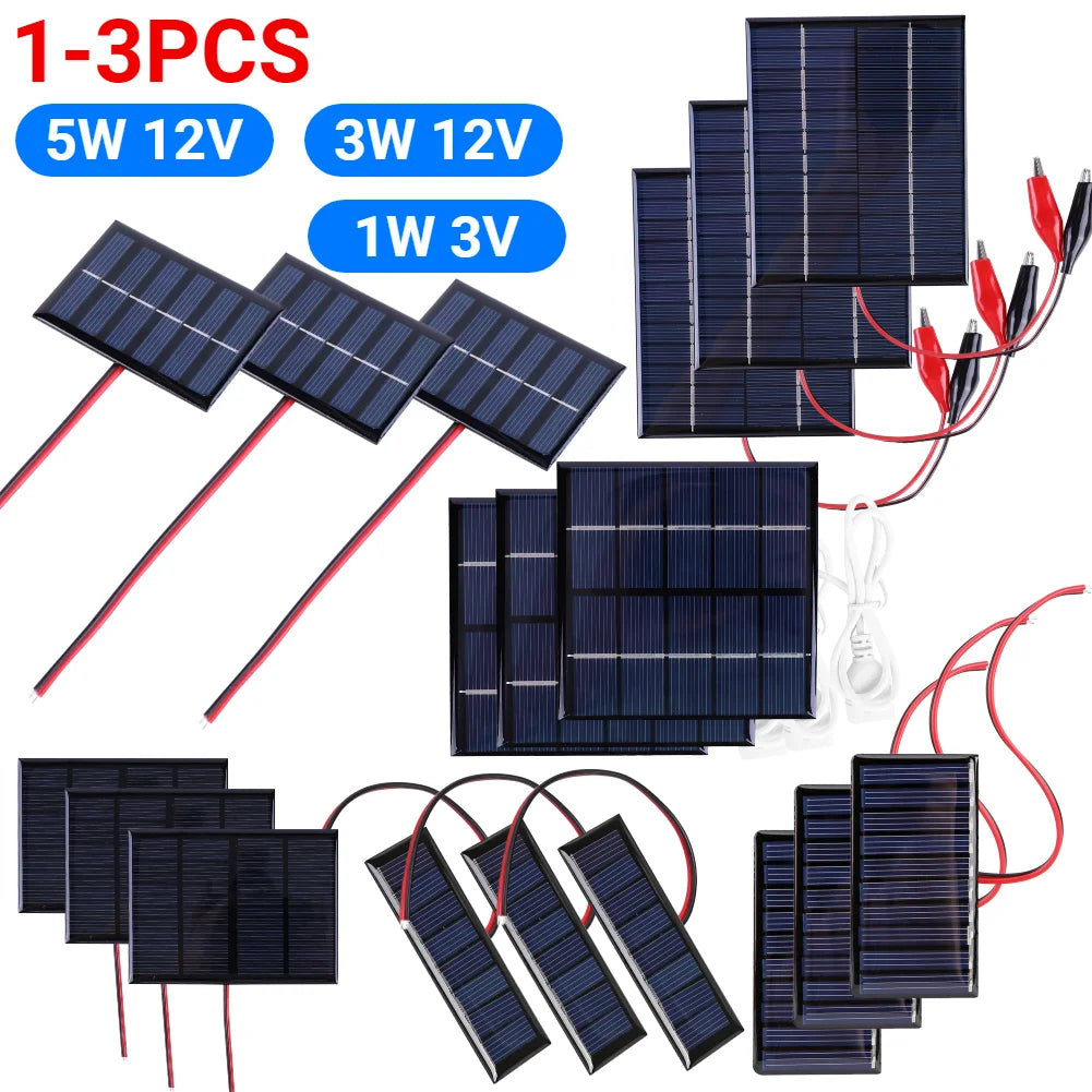 Mini Polysilicon Solar Panel Module – 0.3W to 5W DIY Solar Battery Charger for Garden Lights & Pumps