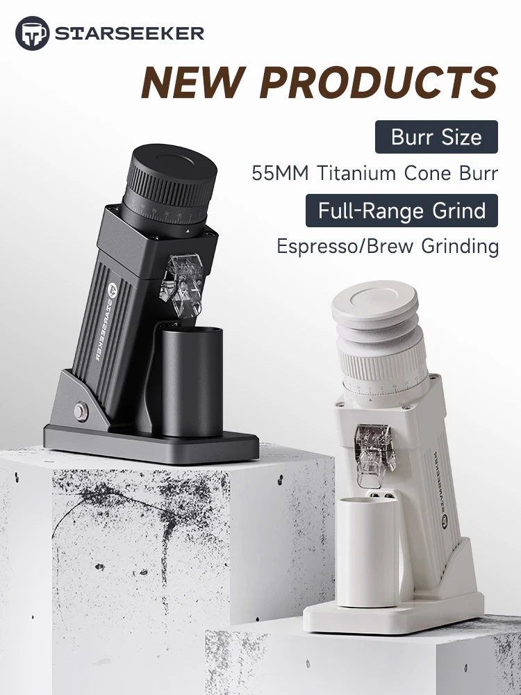 Electric Burr Coffee Grinder — 72W Conical Burr, 11+ Grind Settings, Aluminum Body