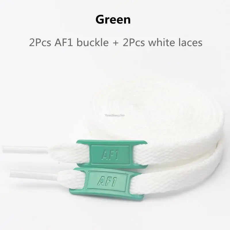 AF1 Shoelaces Combination Set — White Flat Laces & Shoe Decoration for Air Force One Sneakers