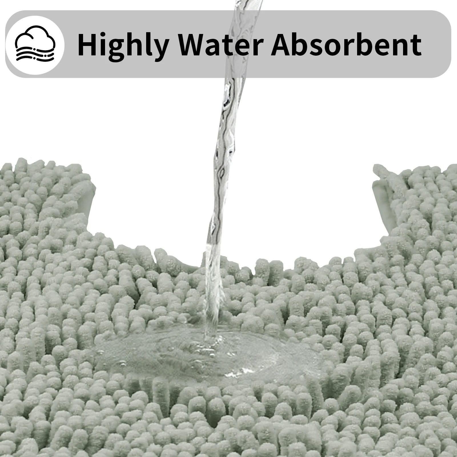 Luxury Chenille U-Shaped Toilet Rug – Soft Absorbent Non-Slip Contour Bath Mat