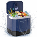 35QT Electric Cooler — Portable Car Refrigerator & Plug-In Cooler with 12V DC & AC Power, Locking Handle for Camping, Road Trips & Home Use