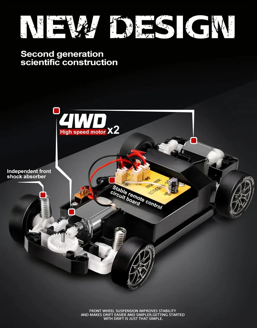 1:24 Scale 4WD RC Drift Car – High Speed Mini Remote Control Racing Car