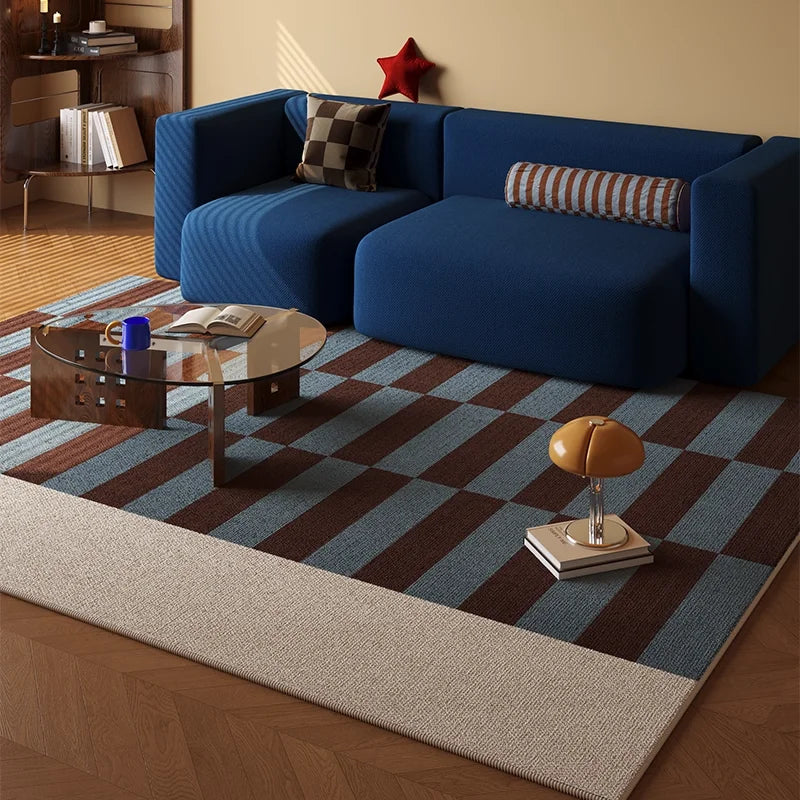 VIKAMA Vintage Crystal Velvet Rug – Stain-Resistant Non-Slip Living Room & Bedroom Mat