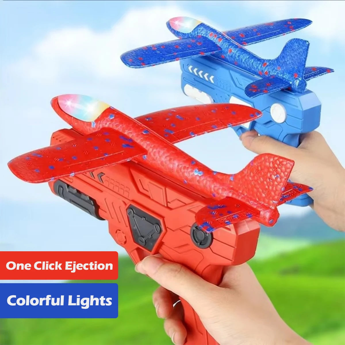 Kids Foam Aircraft Launcher — 10M Catapult Glider Plane Toy for Outdoor Play