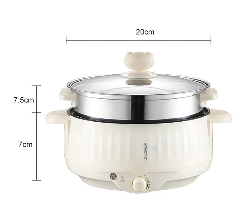 220V Multi Cooker Electric Pot — Single/Double Layer Non-Stick Hot Pot & Rice Cooker for 1–2 People