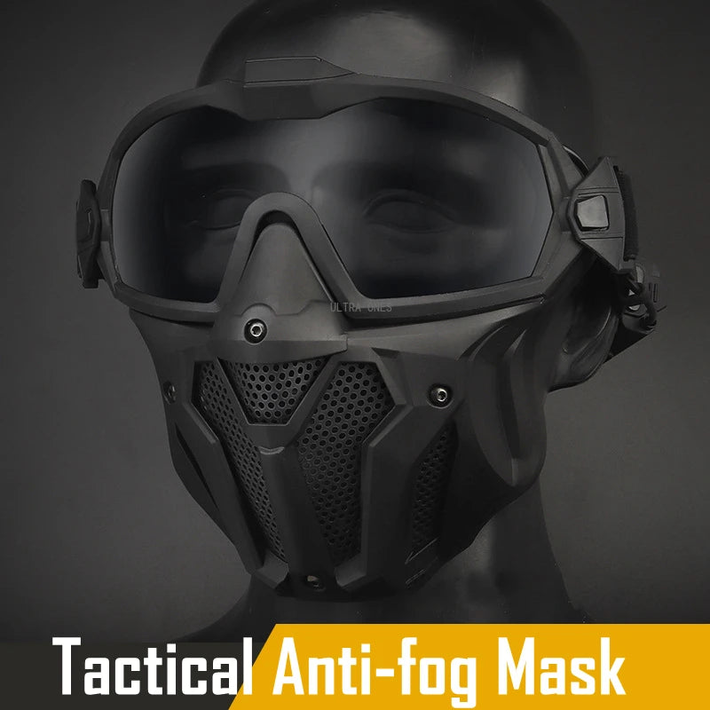 Tactical Full Face Airsoft Paintball Mask with Fan & Goggles