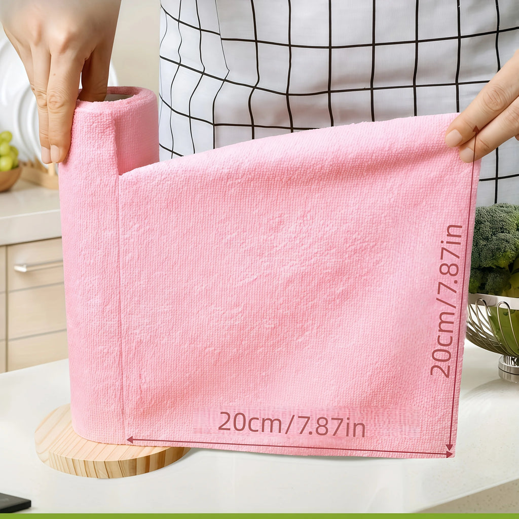 Clean Every Surface. Reuse Every Time. — Reusable Microfiber Cleaning Cloths | 20 Cloths Per Roll, Multi-Sided, Kitchen Towels, 3 Colors