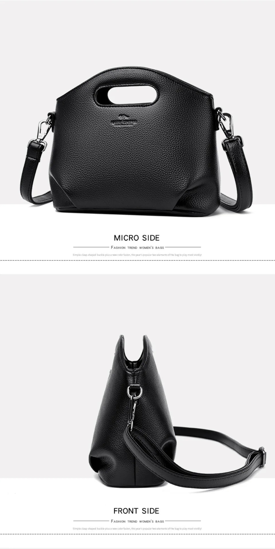 VANDERWAH Luxury Microfiber Leather Flap Shoulder Bag – Small Casual Tote Handbag for Women