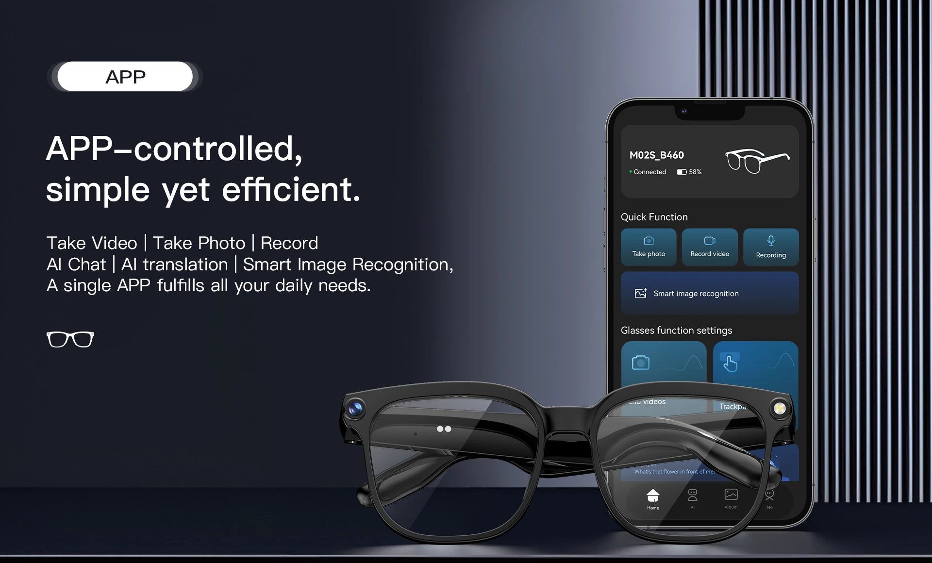 4K 8MP AI Smart Glasses — HD Camera, 150+ Language Translation, ChatGPT, WiFi & Bluetooth Calling