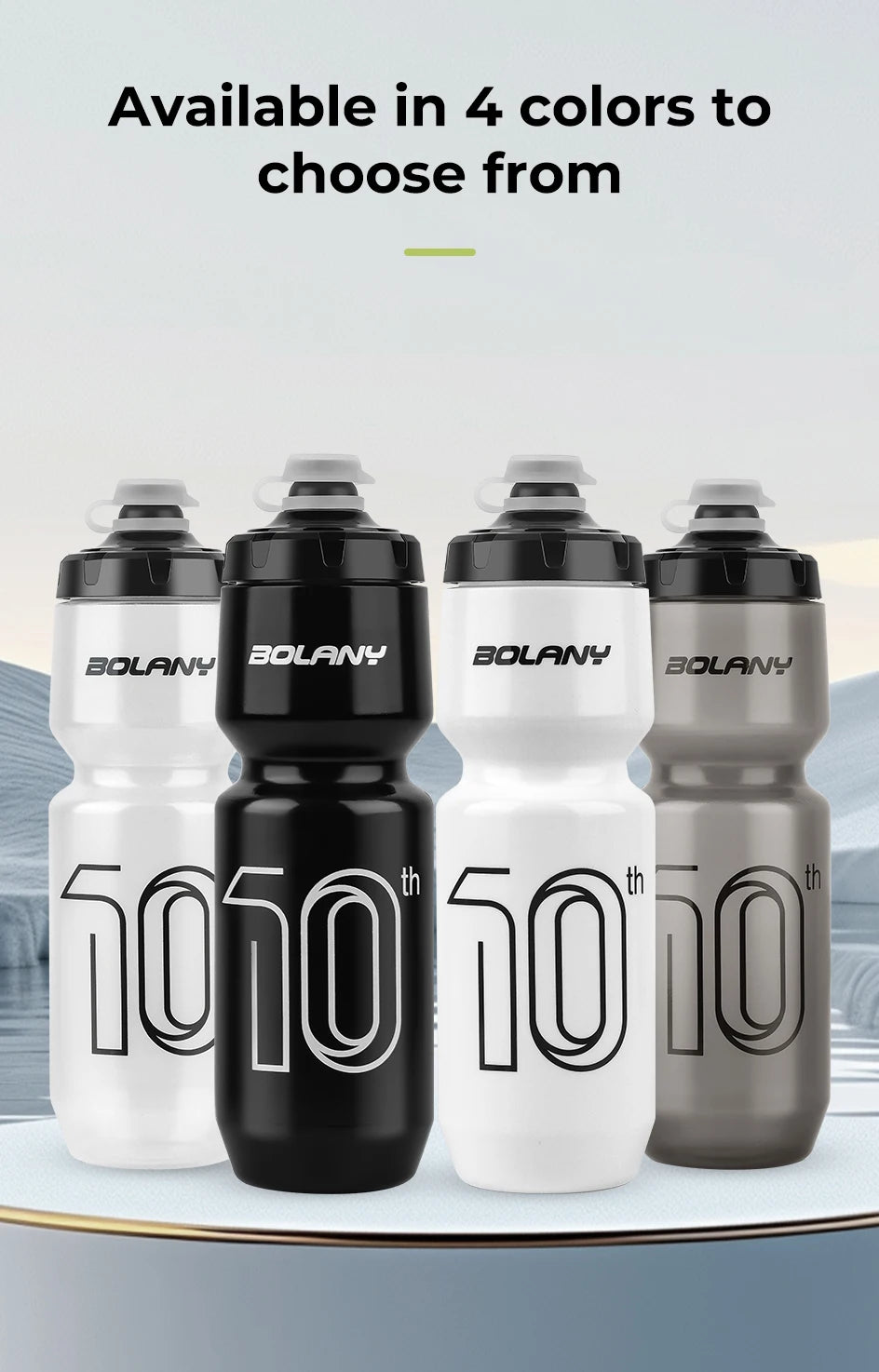 BOLANY 750ml Sports Cycling Squeeze Water Bottle – Lightweight Portable Outdoor Kettle with Lid