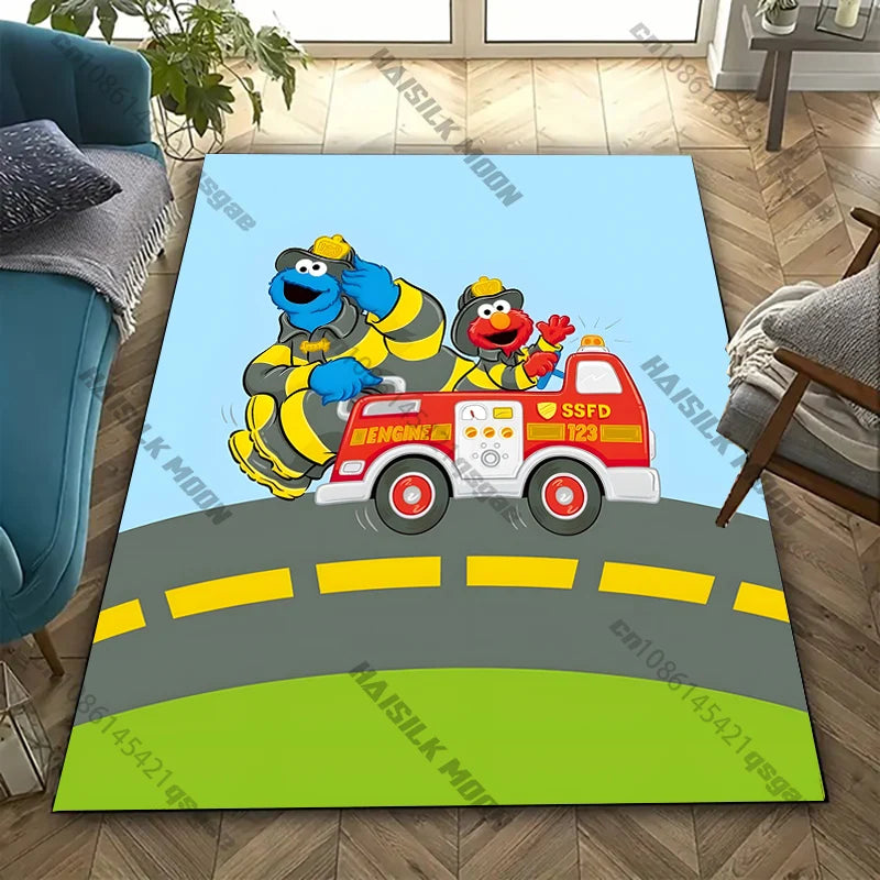 Sesame Street Theme Carpet Rug – Non-Slip Kids Play Mat for Living Room, Bedroom & Doormat, 17 Styles & 15 Sizes