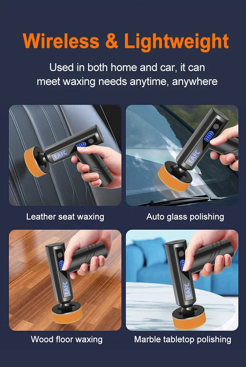 EAFC Cordless Car Polisher with 3-Inch Pads