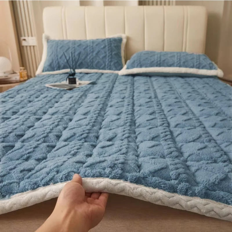 Thickened Warm Mattress Fitted Sheet – Non-Slip Elastic Band Mattress Cover, Multiple Sizes