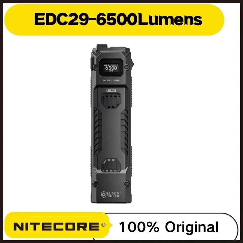 NITECORE EDC29 – 6500 Lumen USB-C Rechargeable EDC Flashlight with OLED Display & 2500mAh Battery