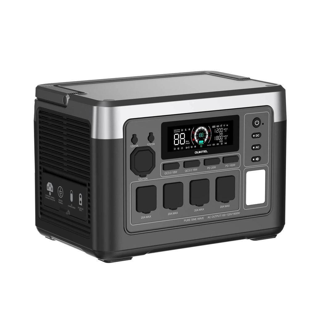 OUKITEL P1000 PLUS Portable Power Station — 1800W 1024Wh LiFePO4 Solar Generator with App Control