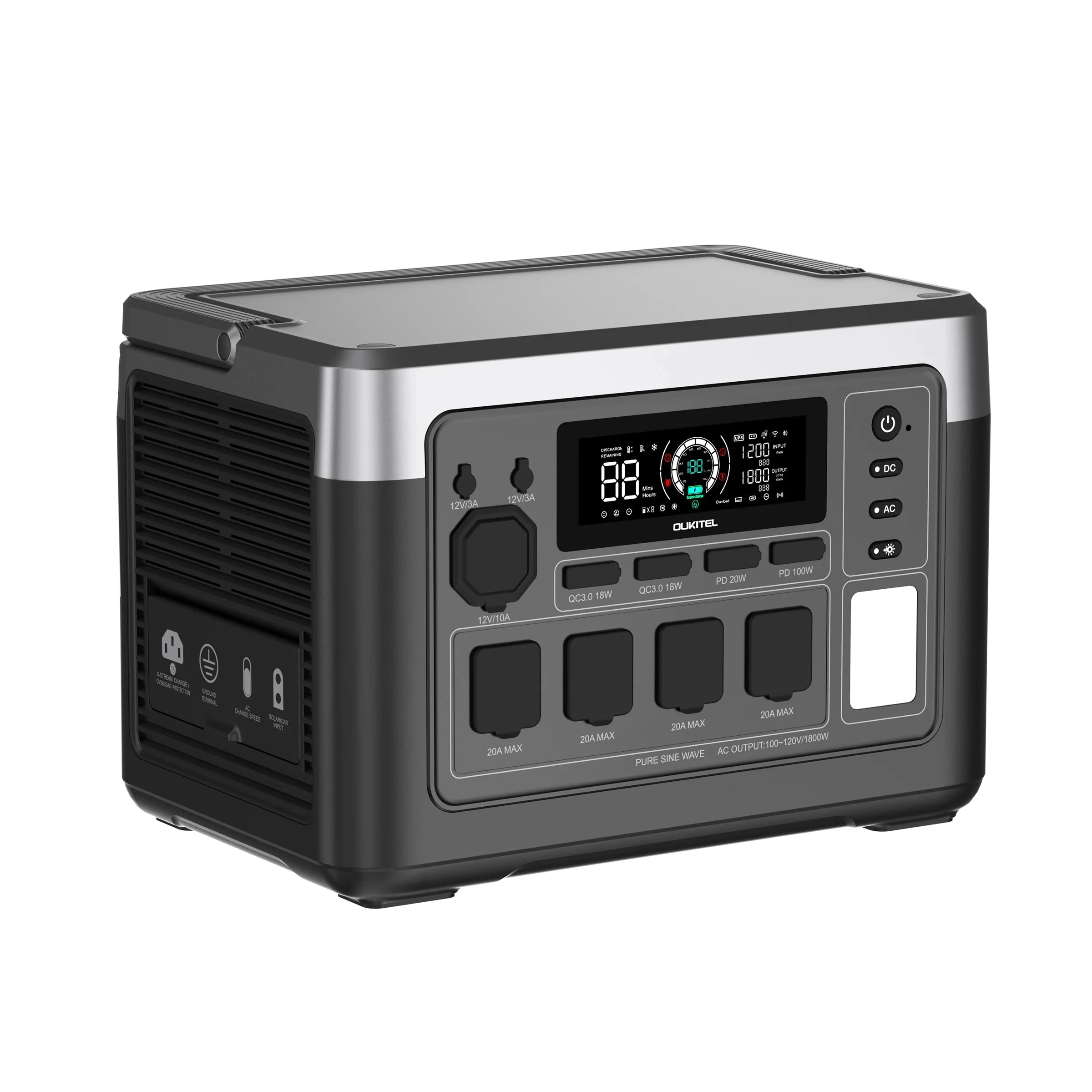 OUKITEL P1000 PLUS Portable Power Station — 1800W 1024Wh LiFePO4 Solar Generator with App Control