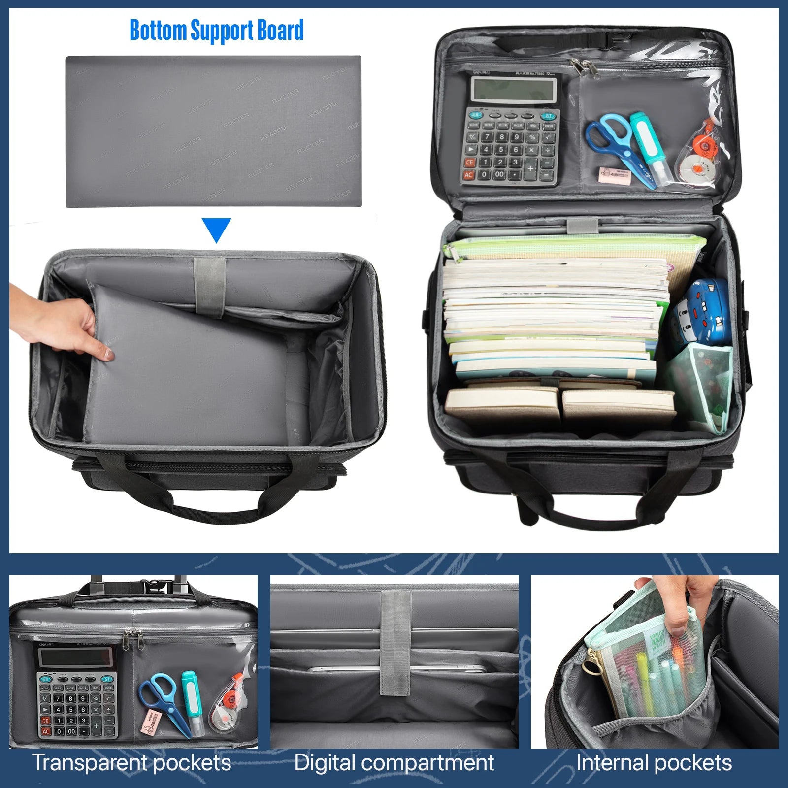 Rolling Teacher Tote Bag with Wheels — 15.6" Laptop Trolley for Teachers & Commuters