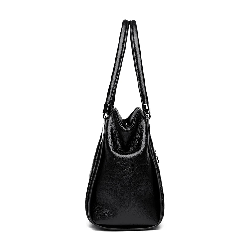 Luxury PU Casual Tote Shoulder Bag – Rivet & Sequin Designer Crossbody Handbag for Women