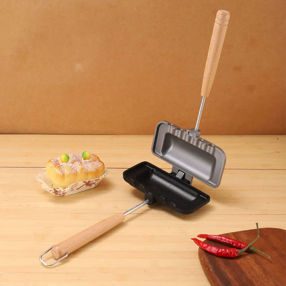 Non-Stick Double-Sided Grill Pan – Waffle, Pancake, BBQ, Hot Dog & Sandwich Fry Pan, Aluminum Alloy