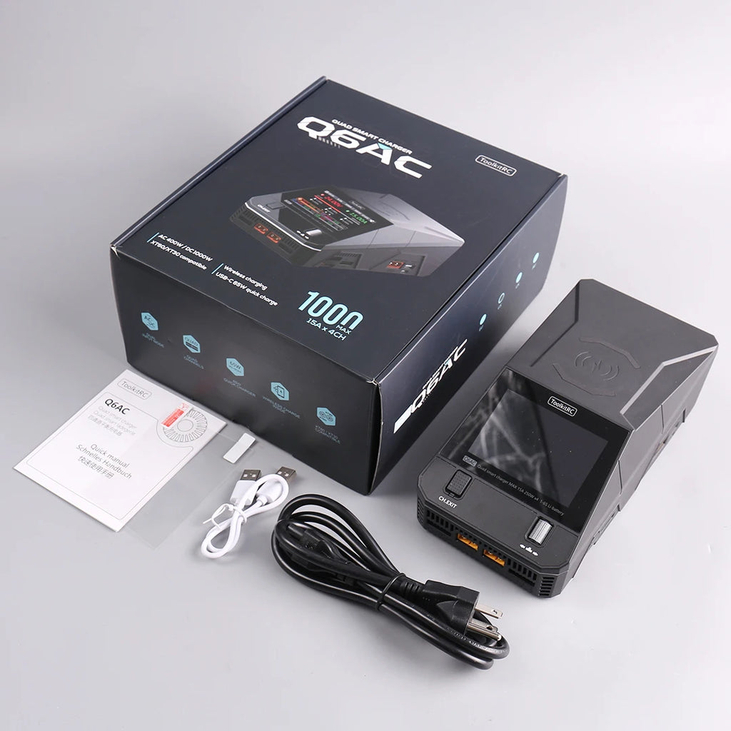 ToolkitRC Q6AC Multi-Chemistry Battery Charger — LiPo, LiFePO4, NiMH & Lead-Acid