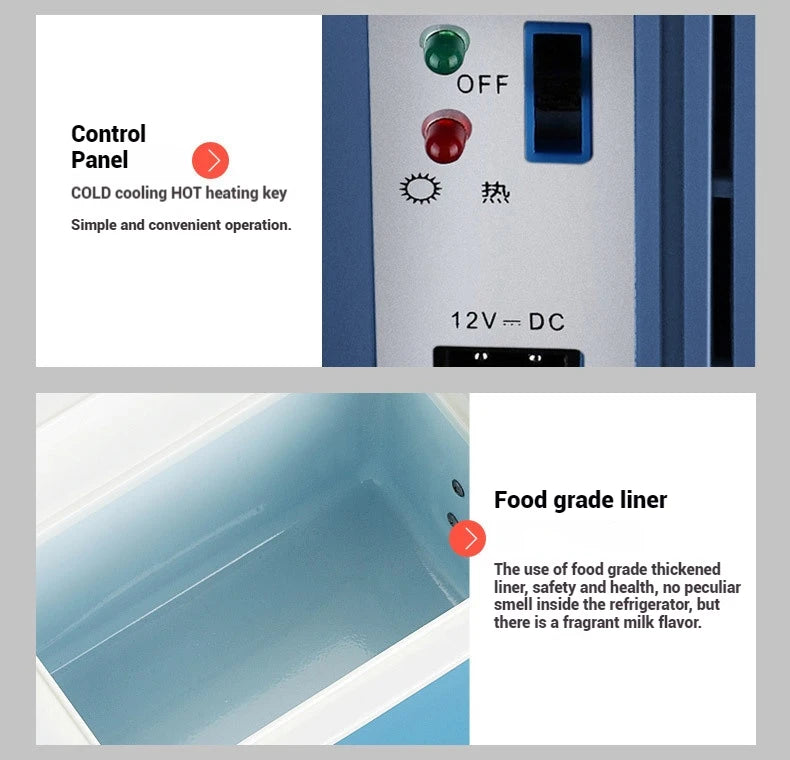 6L & 8L Small Car Refrigerator — 12V/24V Portable Fridge for Home & Camping, Cool & Frozen Drinks for Car & Truck